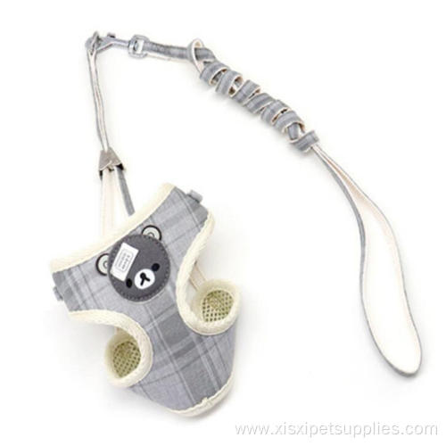 High Quality Cute Plaid Polyester Dog Harness Pet